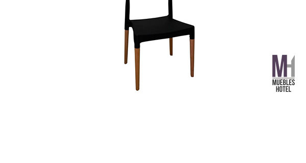 Silla de Plástico y Patas de Madera