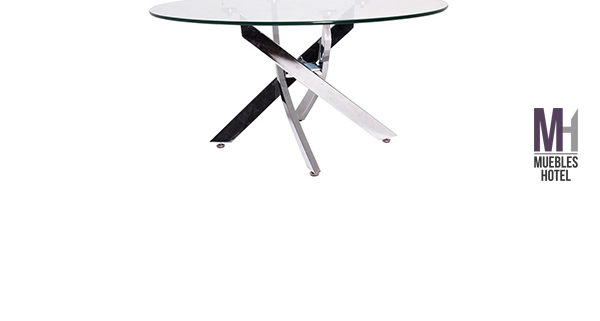 Mesa central redonda moderna cubierta cristal